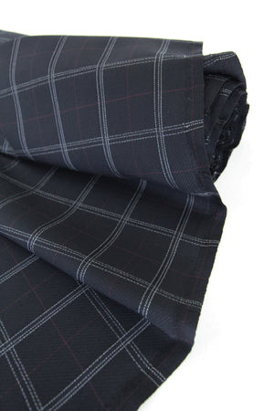 William - Italian Twill Plaid Suiting | Navy