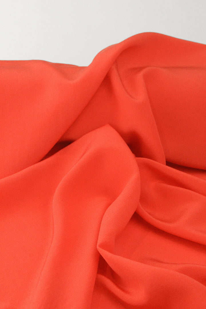 Italian Silk Crepe de Chine | Coral