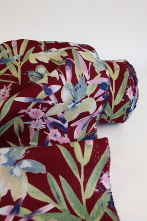 Yuka - Printed Linen | Mulberry