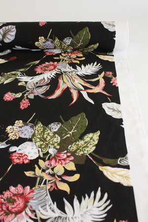 Lily - Printed Linen | Black