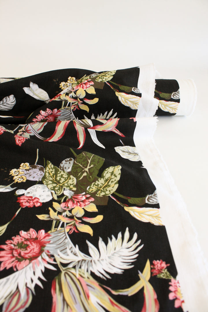 Lily - Printed Linen | Black