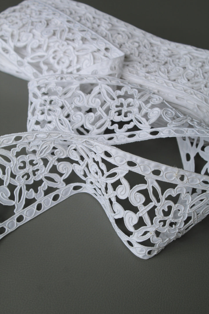 #1 Archival Venetian Insertion Lace - 8.5cm | White