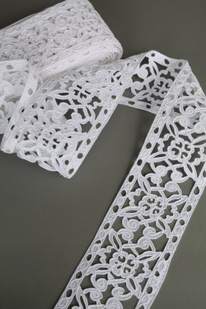 #1 Archival Venetian Insertion Lace - 8.5cm | White