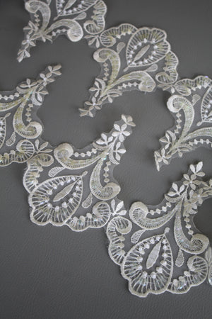 #6 Archival French Embroidered Lace - 15cm | Eggshell