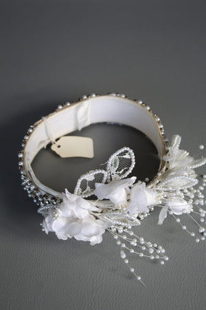 Vintage Pearl & Swarovski Head Piece #8