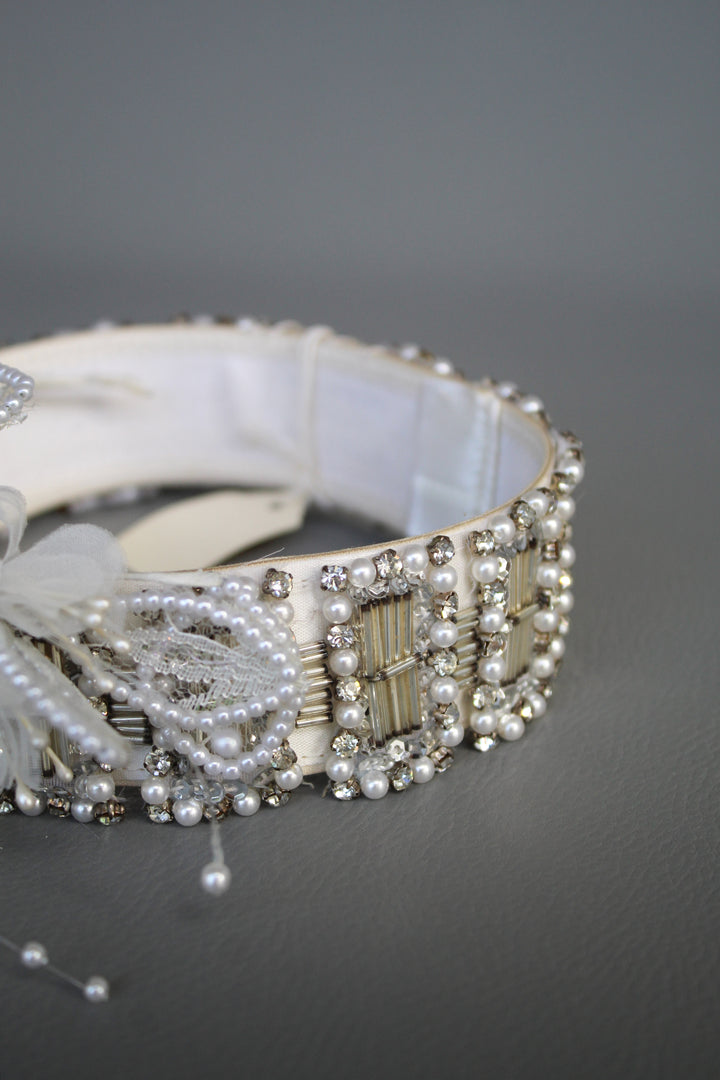 Vintage Pearl & Swarovski Head Piece #8