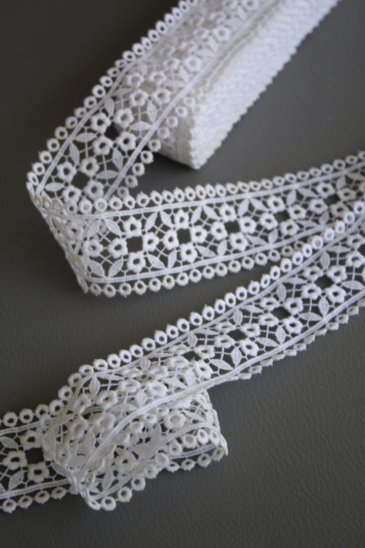 #25 Archival Austrian Guipure Lace - 4cm | Off White