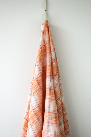 Lorelai - Yarn Dyed Plaid Linen Gauze | Mandarin