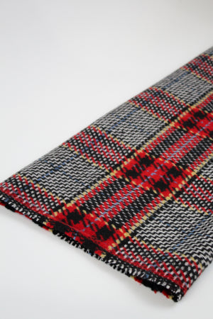 Pollock - Houndstooth Plaid Wool | Crimson