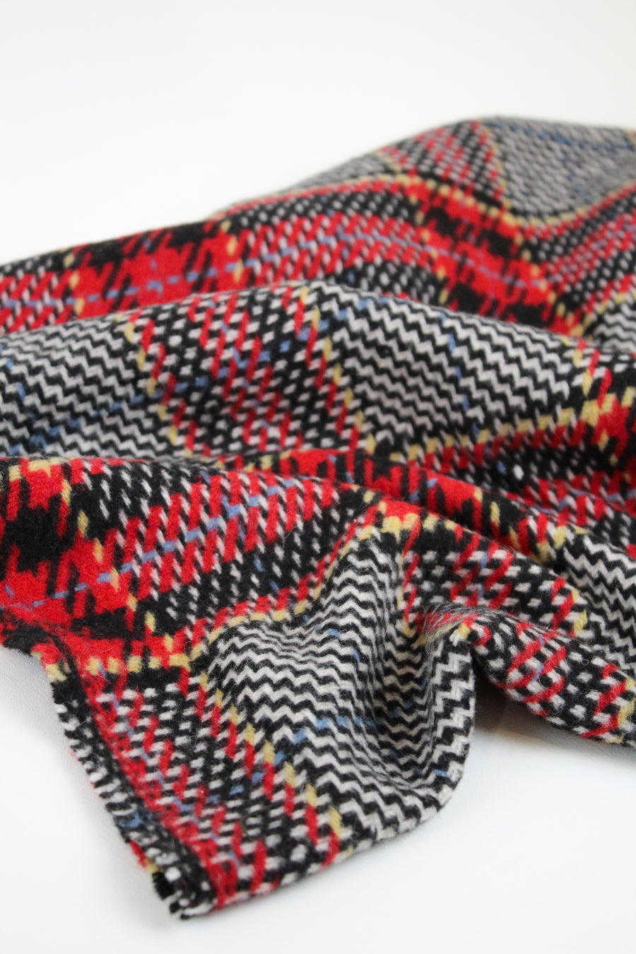 Pollock - Houndstooth Plaid Wool | Crimson