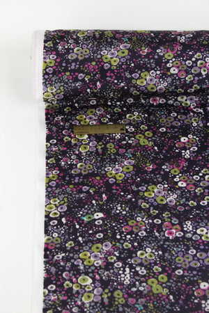 Geranium - Polyester Crepe de Chine | Aubergine