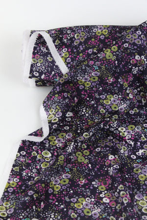 Geranium - Polyester Crepe de Chine | Aubergine