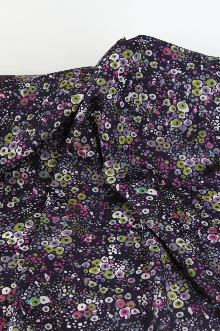 Geranium - Polyester Crepe de Chine | Aubergine