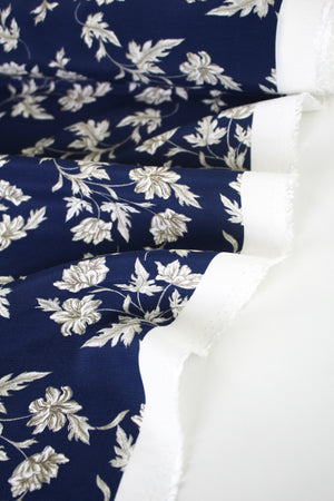 Ida - Printed Viscose | Navy