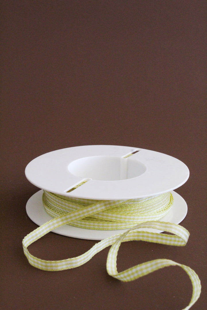 Gingham Ribbon - 6MM | Citron