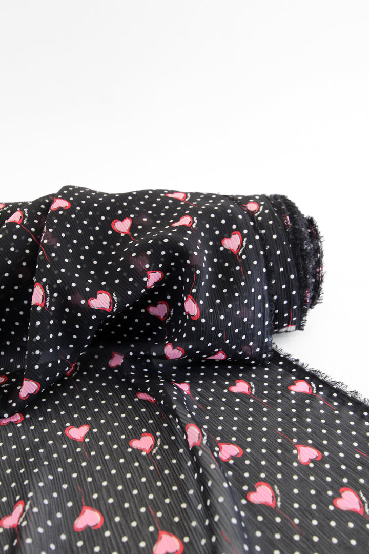 Love Party - Printed Yoryu Chiffon | Black