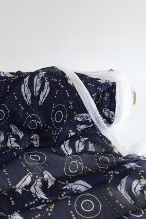 Dream Catcher - Printed Yoryu Chiffon | Indigo