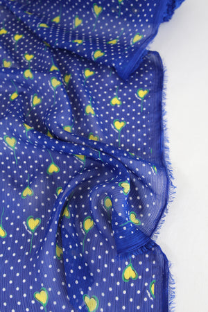 Love Party - Printed Yoryu Chiffon | Cobalt