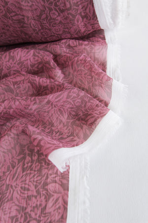 Jinju - Printed Chiffon | Deep Rose