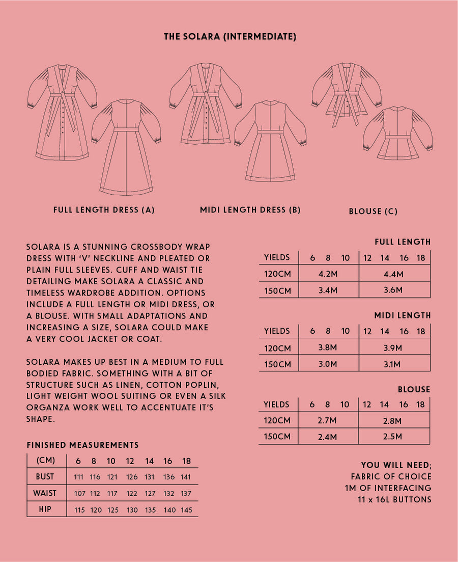 Solara - Drapers Pattern