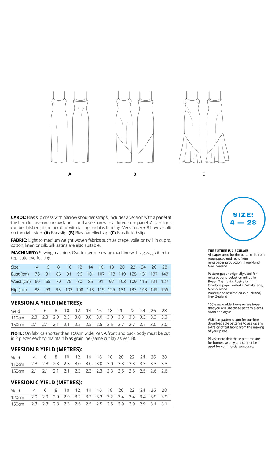 Liam by Ruby - Carol Slip Dress Pattern