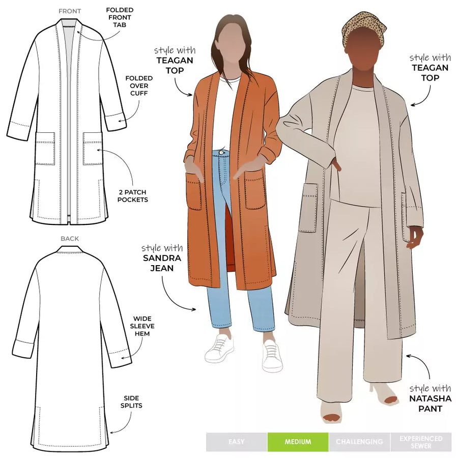 Sigrid Knit Coat Pattern - Style Arc